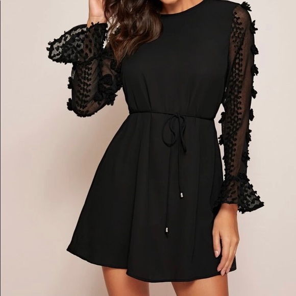 Dresses & Skirts - Gorgeous Black Dress With Chiffon Bell Sleeves